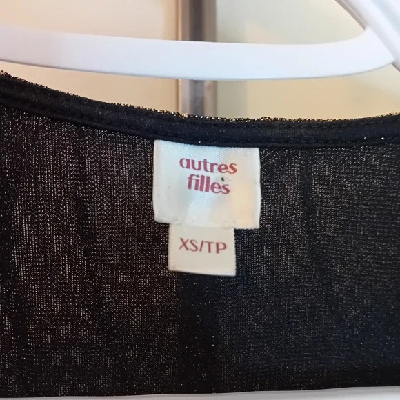 Autres Filles Sheer Arms Blouse Gold Metallic Sparkle Party Special Occasion XS - Picture 15 of 16